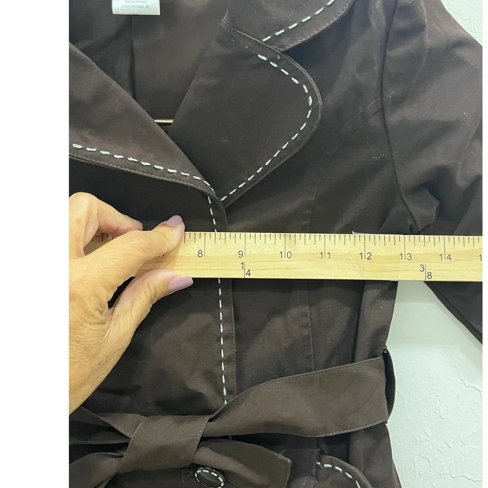 Gymboree‎ Trench Coat Girls Size 5-6 Brown Good Double Breasted Belted Stitching